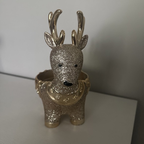 Bath & Body Works Gold Glitter Reindeer 3-Wick Candle Holder - Picture 5 of 5